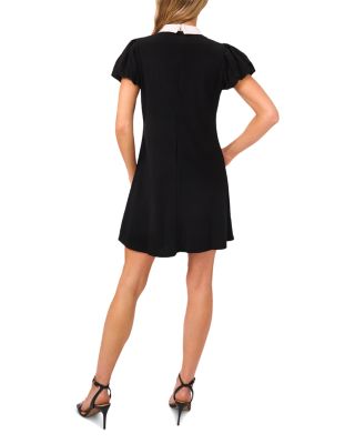 Tie Neck Puffed Sleeve Dress