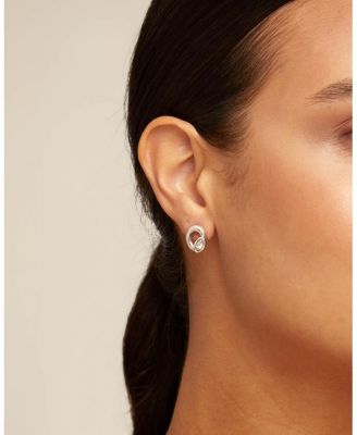  Oval Crystal Stud Earrings