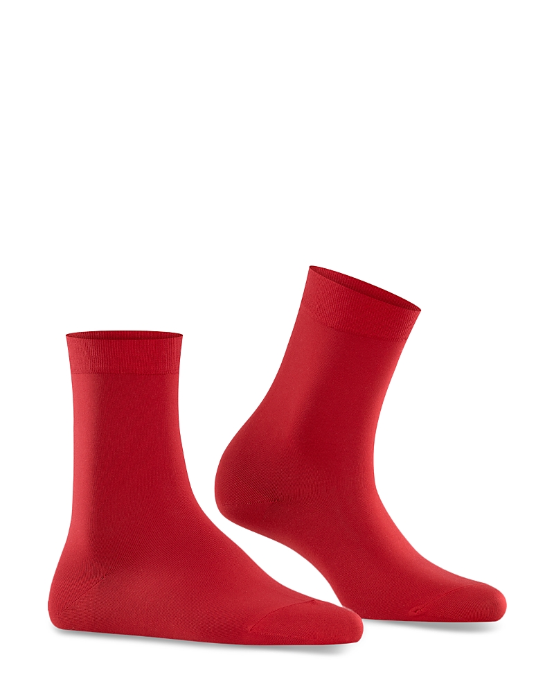 Falke Cotton Touch Crew Socks In Scarlet
