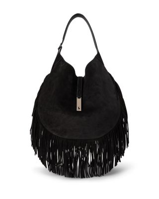 Polo ID Large Fringe Suede Shoulder Bag