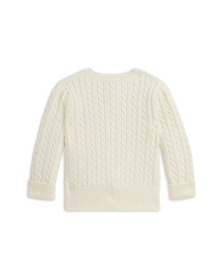 Girls' Polo Bear Min Cable Cotton Cardigan - Baby