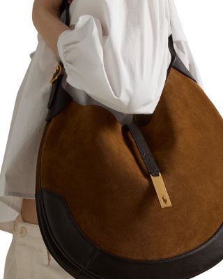 Polo ID Large Suede Shoulder Bag