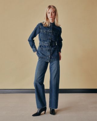 Karmine Aura Refined Wide Leg SculptSystem High Rise Jeans in Lapis