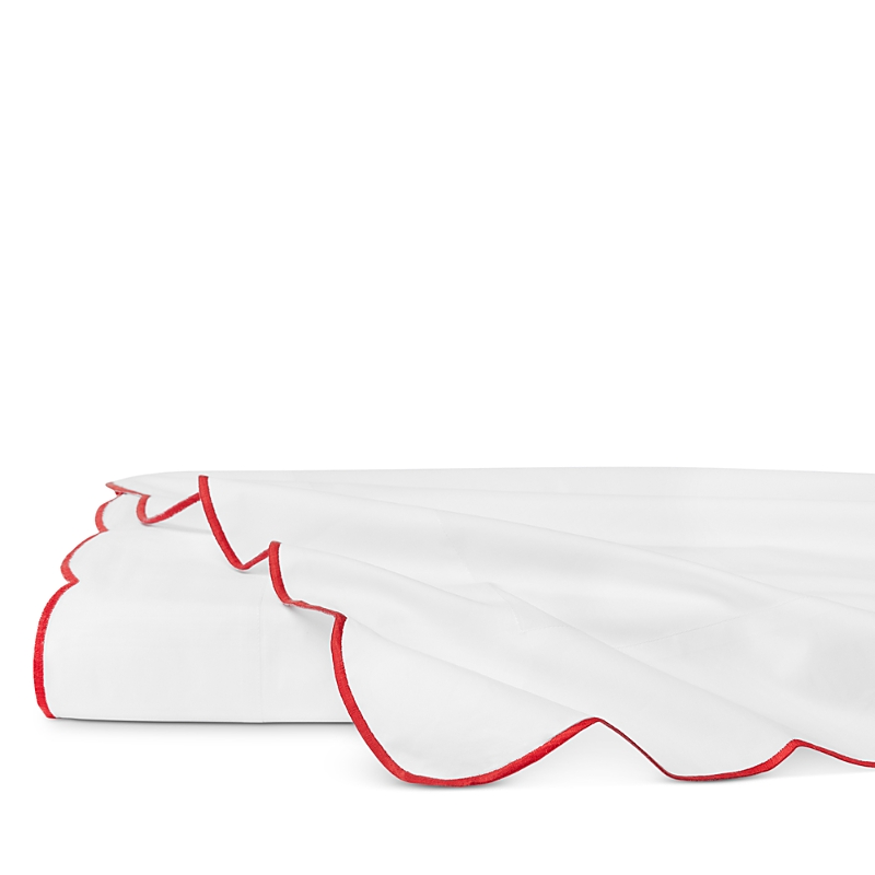 Sferra Limana Scalloped Flat Sheet, King In White