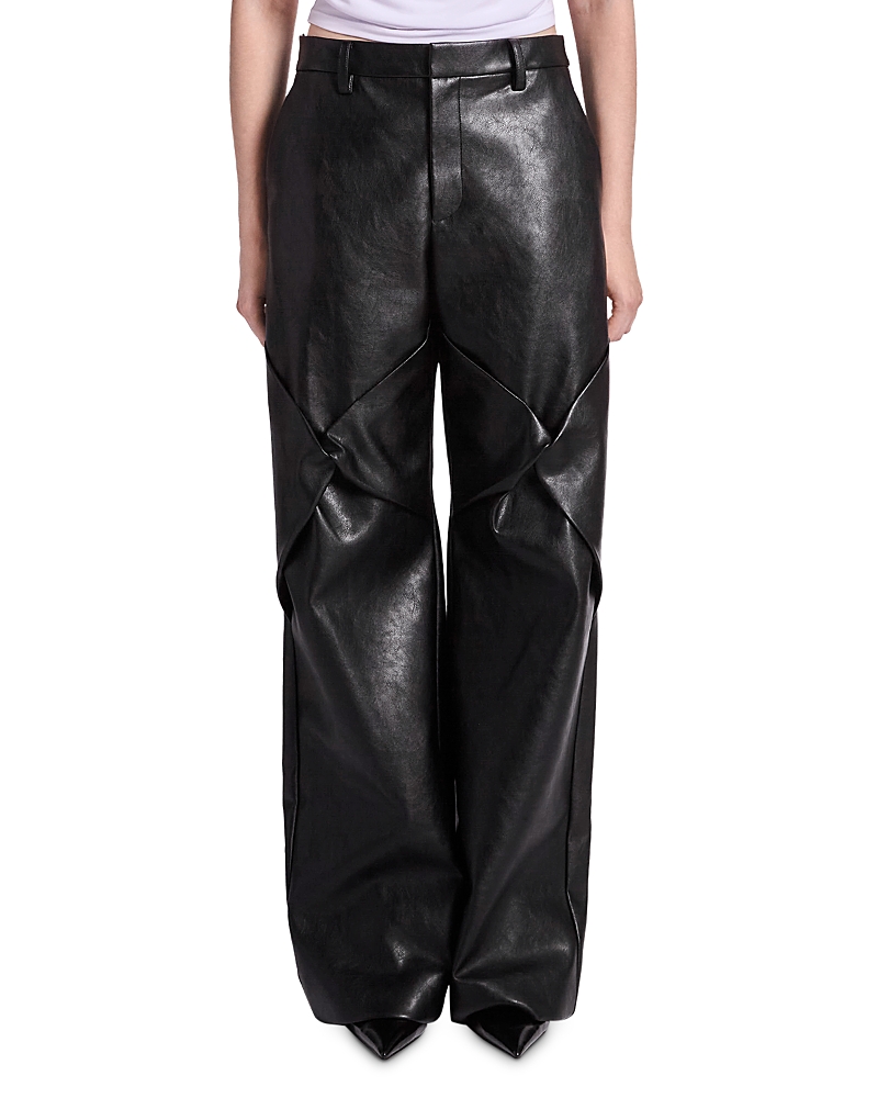 Kate Barton Draped Knee High Rise Pants In Black