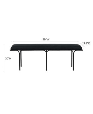 Bryn Linen Bench in Black