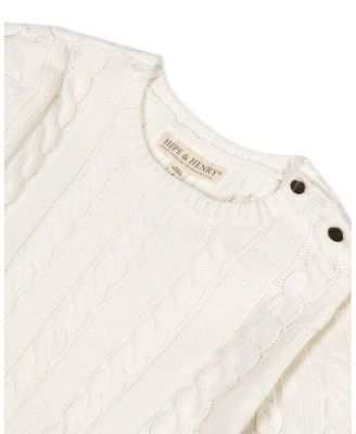 Girls' Organic Long Sleeve Schoolgirl Cable Sweater Dress - Baby, Little Kid, Big Kid