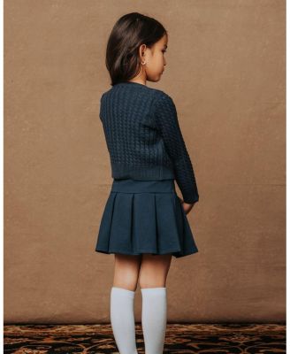 Girls&#39; Organic Long Sleeve Classic Cable Cardigan Sweater - Baby, Little Kid, Big Kid