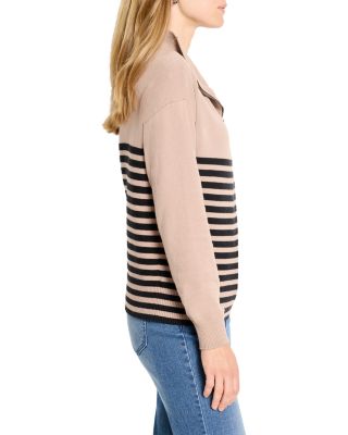 Zip Neck Saddle Sweater