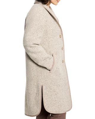 Herringbone Wool Blend Coat