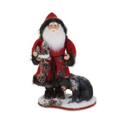 Woodland Bear Santa	Figurine