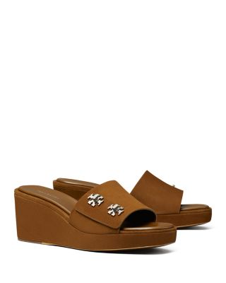 Women's T Lock Suede Wedge Sandals 