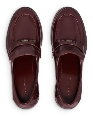 Women's Classic Heeled Leather Lug Loafers