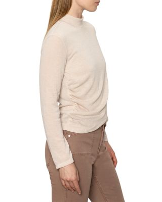 Long Sleeve Draped Mock Neck Top