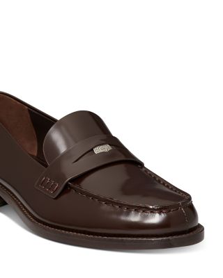 Women's Classic Brown Leather Penny Loafers