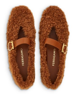 Women's Shearling Mary Jane Flats