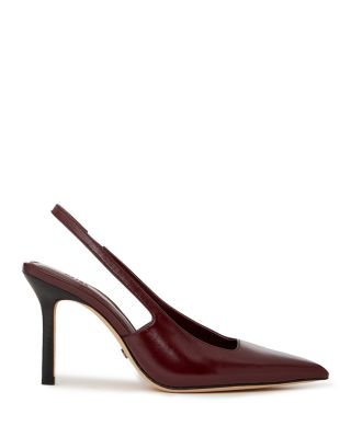 Women&#39;s Sienna Red Glossy Leather Slingback Pumps