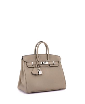  Birkin 25 Handbag Light Togo with Palladium Hardware