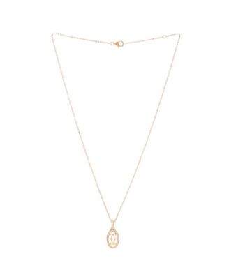  Double C de Cartier Pendant Necklace 18K Rose Gold and Diamonds