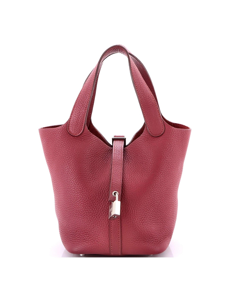 Pre-owned Pre-owned Hermes Hermes Pm Picotin Lock Bag Clemence In Red