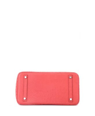 Birkin 30 Handbag Pink Ostrich with Palladium Hardware