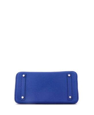 Birkin 30 Handbag Blue Togo with Palladium Hardware