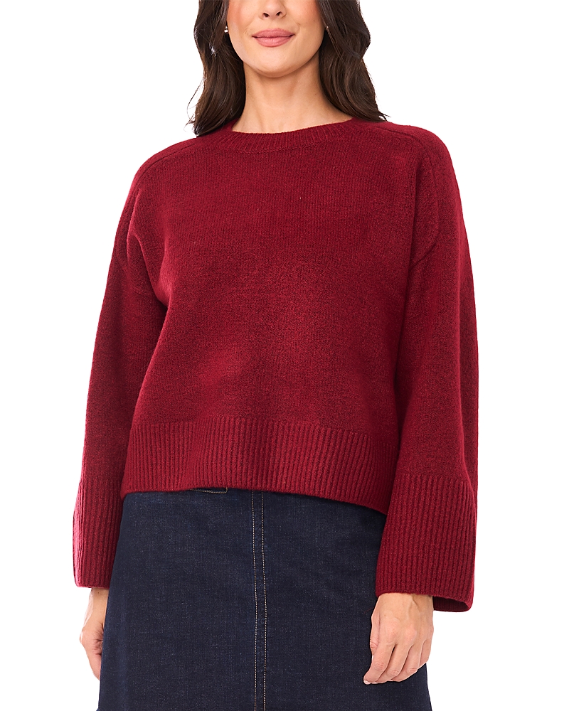 Vince Camuto Raglan Wide Sleeve Crewneck Sweater In Burgundy