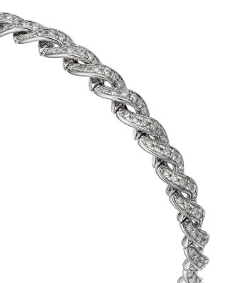 Diamond Twist Bangle Bracelet in 14K White Gold, 2.0 tcw