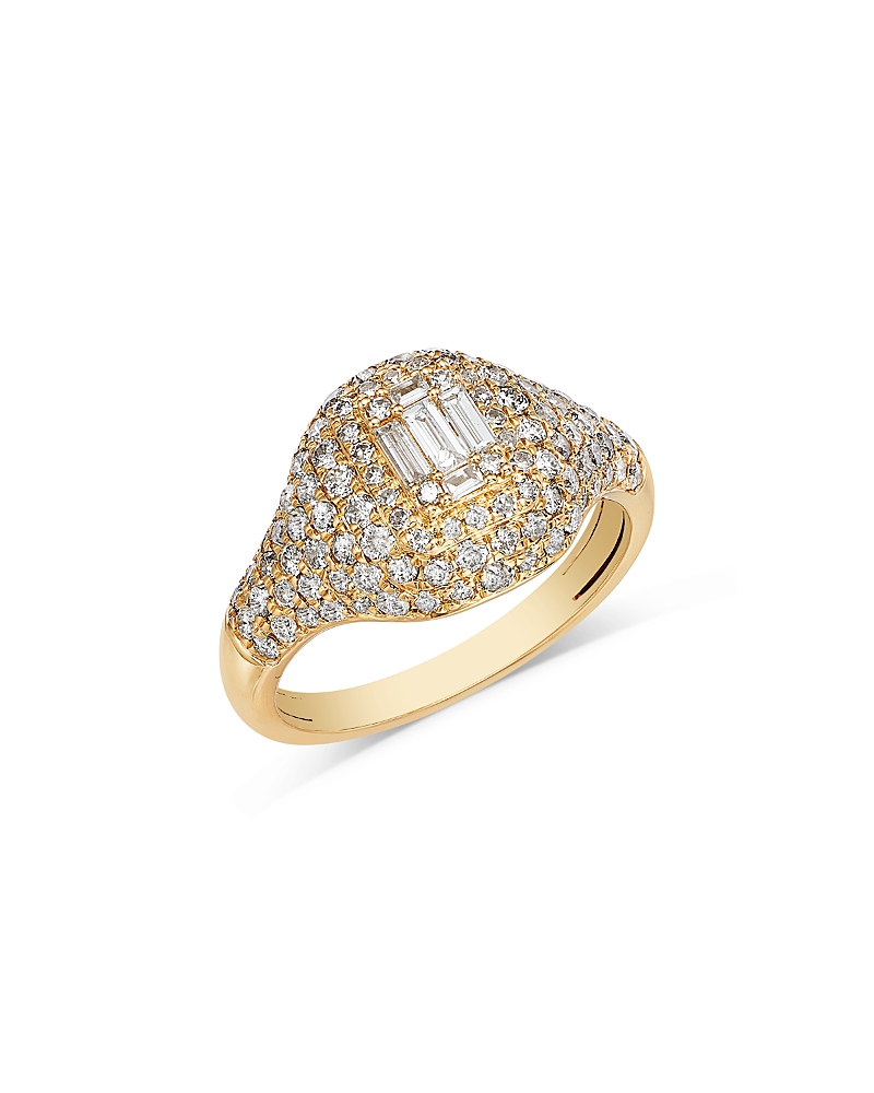 Bloomingdale's Fine Collection Diamond Round & Baguette Ring In 14k Yellow Gold, 1.25 Tcw