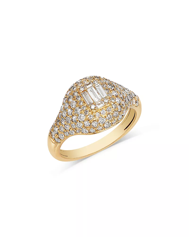 Bloomingdale's Fine Collection Diamond Round & Baguette Ring in 14K Yellow Gold, 1.25 tcw