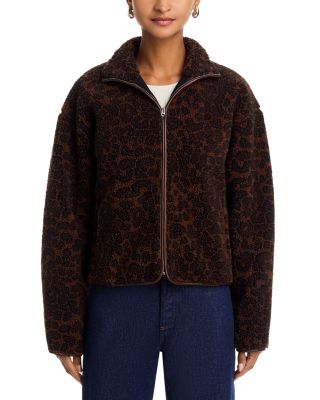 Sun Sherpa Zip Up Leopard Jacket