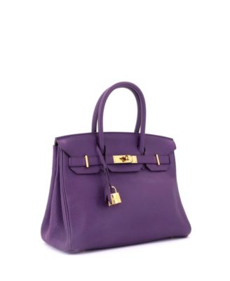 Birkin 30 Handbag Purple Togo with Gold Hardware