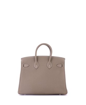 Birkin 25 Handbag Grey Togo with Palladium Hardware