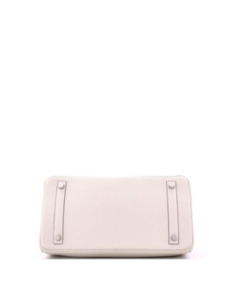 Birkin 30 Handbag Light Clemence with Palladium Hardware