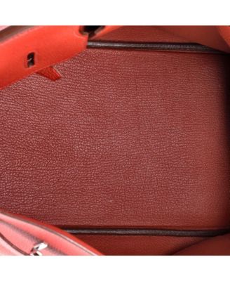 Birkin 35 Handbag Red Togo with Palladium Hardware