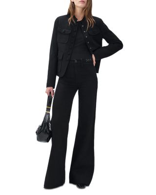 Skylar High Rise Flared Trouser Jeans in Black