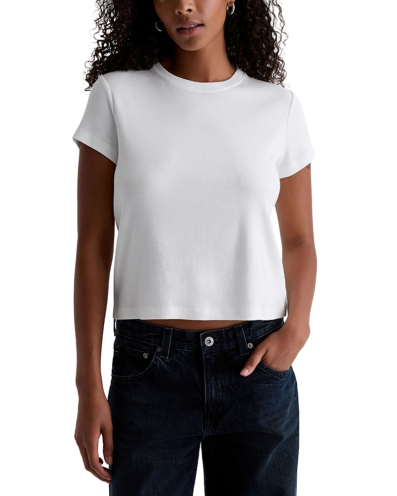 Ag Sadie Crew Cropped Tee In White