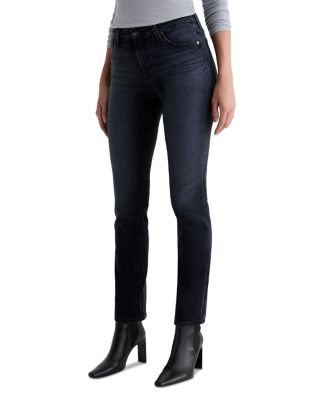 Mari Mid Rise Slim Straight Jeans in Glitch