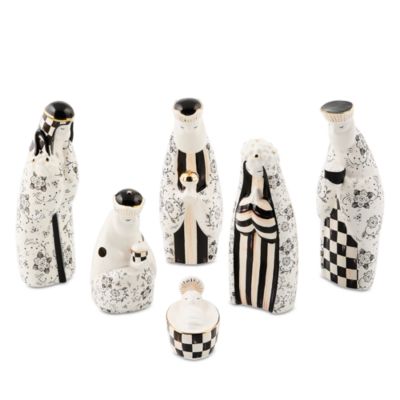 Courtly Noel Ceramic Nativity, Set of 6