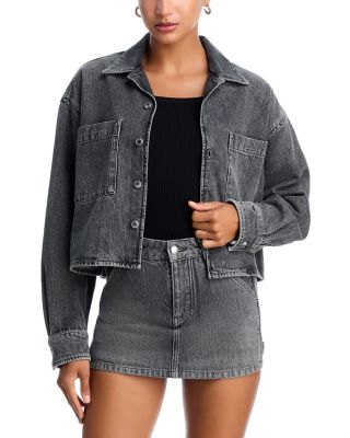 Cropped Long Sleeved Denim Boxy Shirt