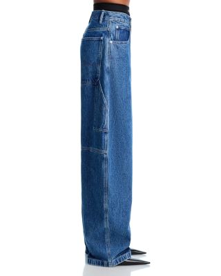 Prestyled High Rise Oversized Jeans With Logo Elastic in Deep Blue