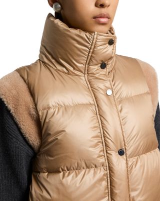 Shearling Trim Down Vest