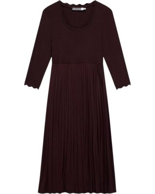 Women's Scallop Trim Midi Dress