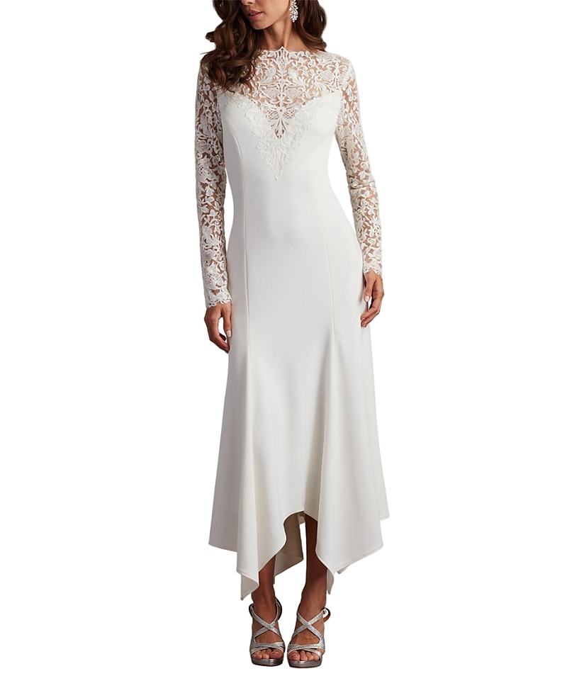 Tadashi Shoji Marzia Illusion Midi Dress In White