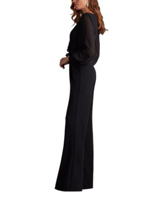 Sahana Bishop Sleeve Plunge Jumpsuit