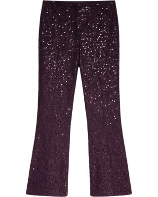 Women's Sequin Lace Flared Trousers