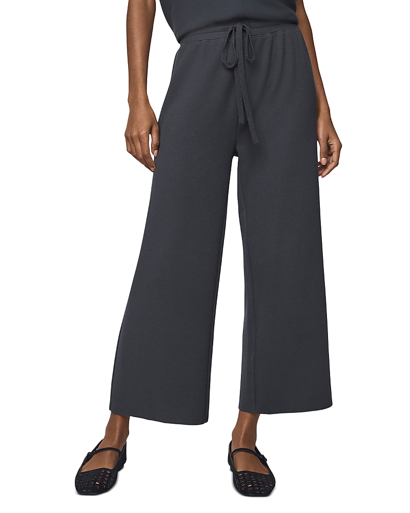 Splendid Winslow Crop Wide Leg Sweatpants In Black