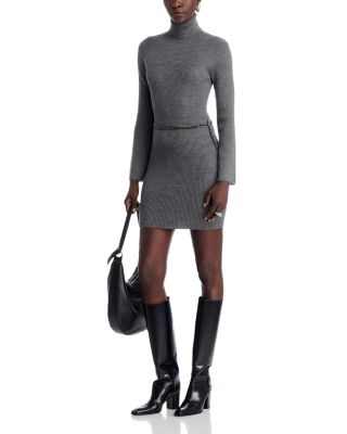 Belted Mini Sweater Dress