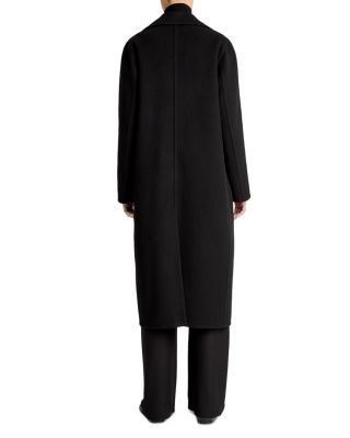 Double Breasted Long Wool-Blend Coat