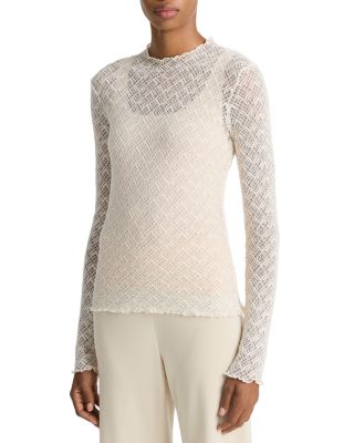 Mock Neck Lace Top